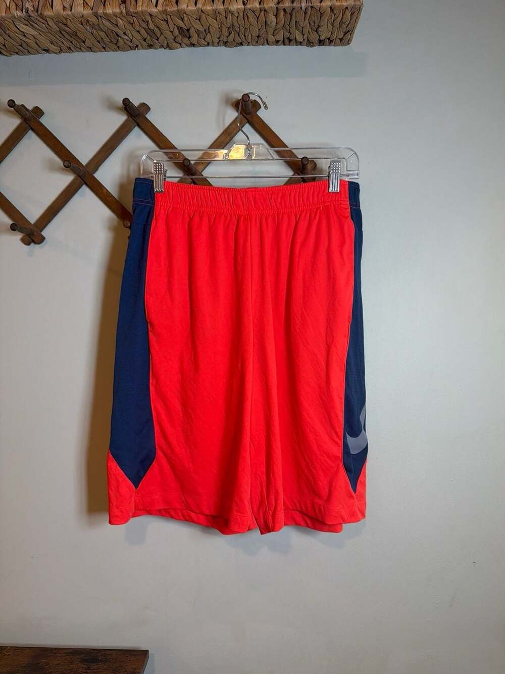 Nike Pro Dri-FIT Red and Navy Blue Basketball Shorts Size Large